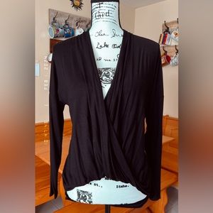 21 Saints Women’s Knit Faux Wrap Top Blouse